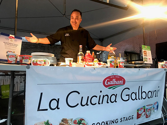 Chef Marco, Galbani's, on stage
